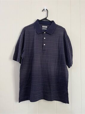 Alan Flusser Navy Golf Polo 100% Double Mercerized Cotton